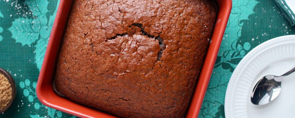 Gingerbread Cake in Cabernet Square Cake Pan