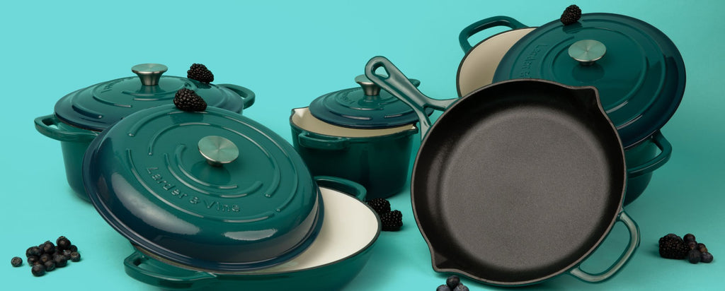 9 Piece Bondi Enameled Cast Iron Cookware Set