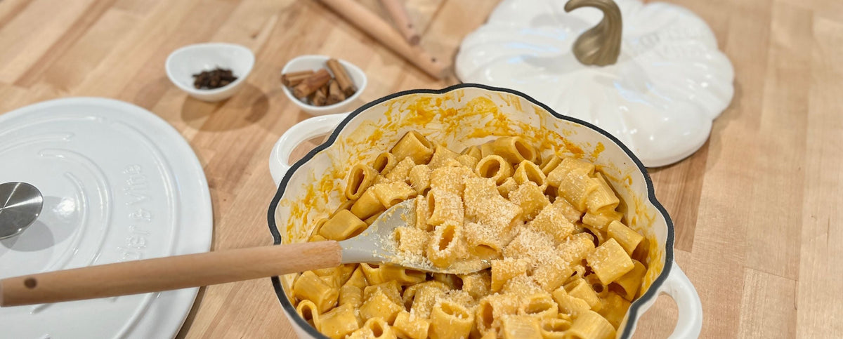 Pumpkin Alfredo Pasta in Pumpkin Dutch Oven