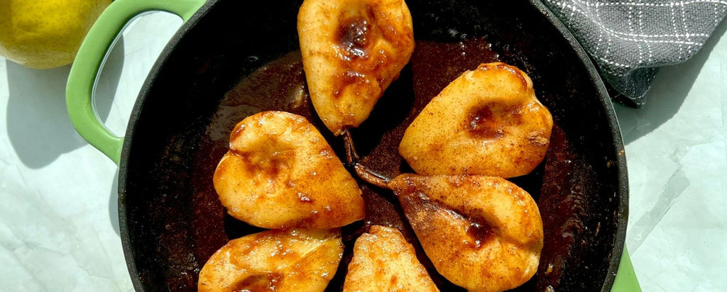 Caramelized Pears in Okra Skillet