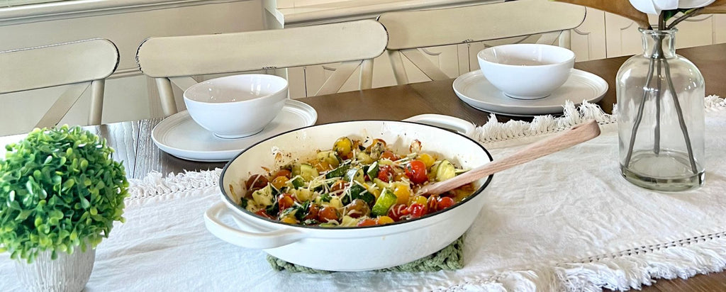 Veggies in White Braiser