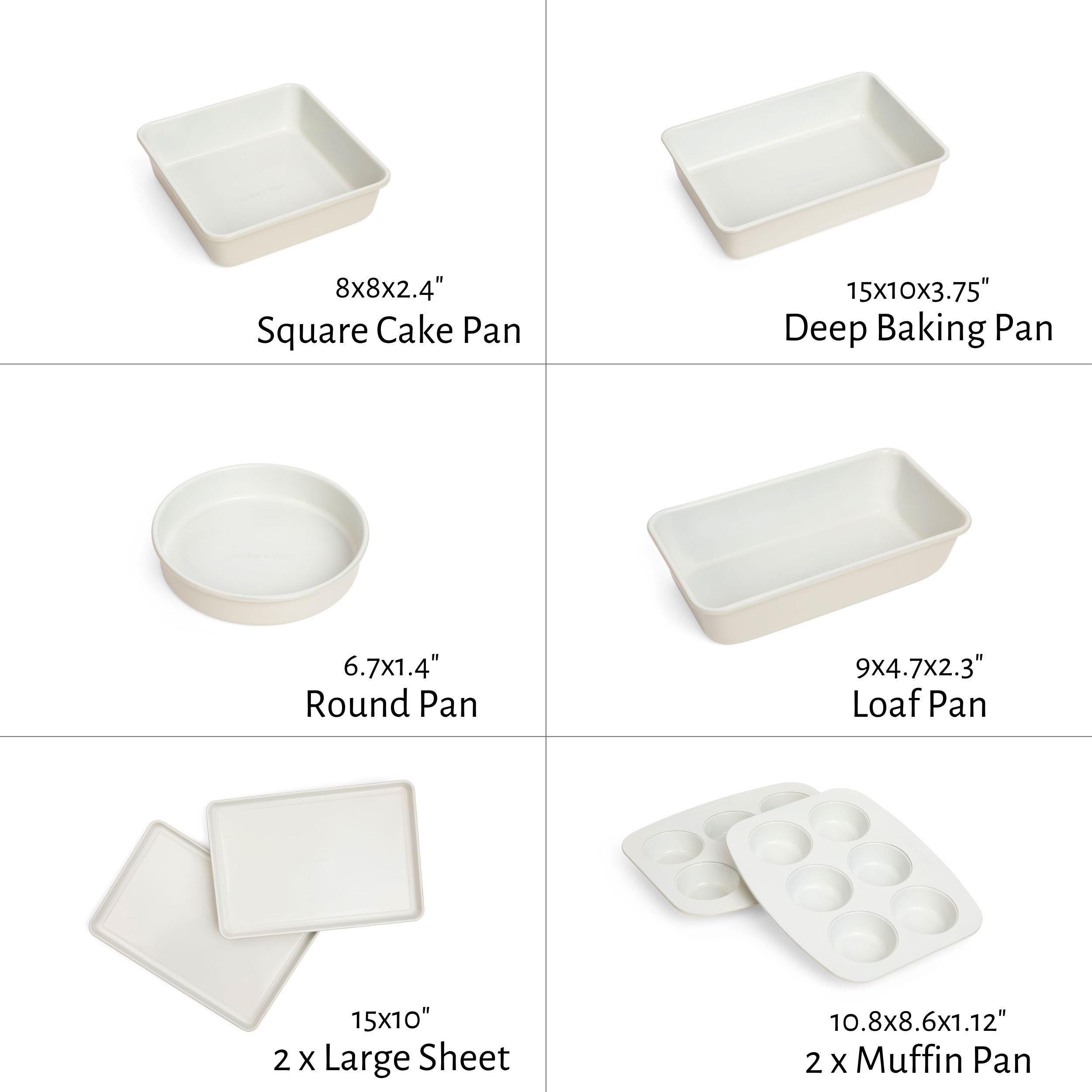 Lareina Bakeware Set, Ceramic Baking Dish, Rectangular Baking Pans