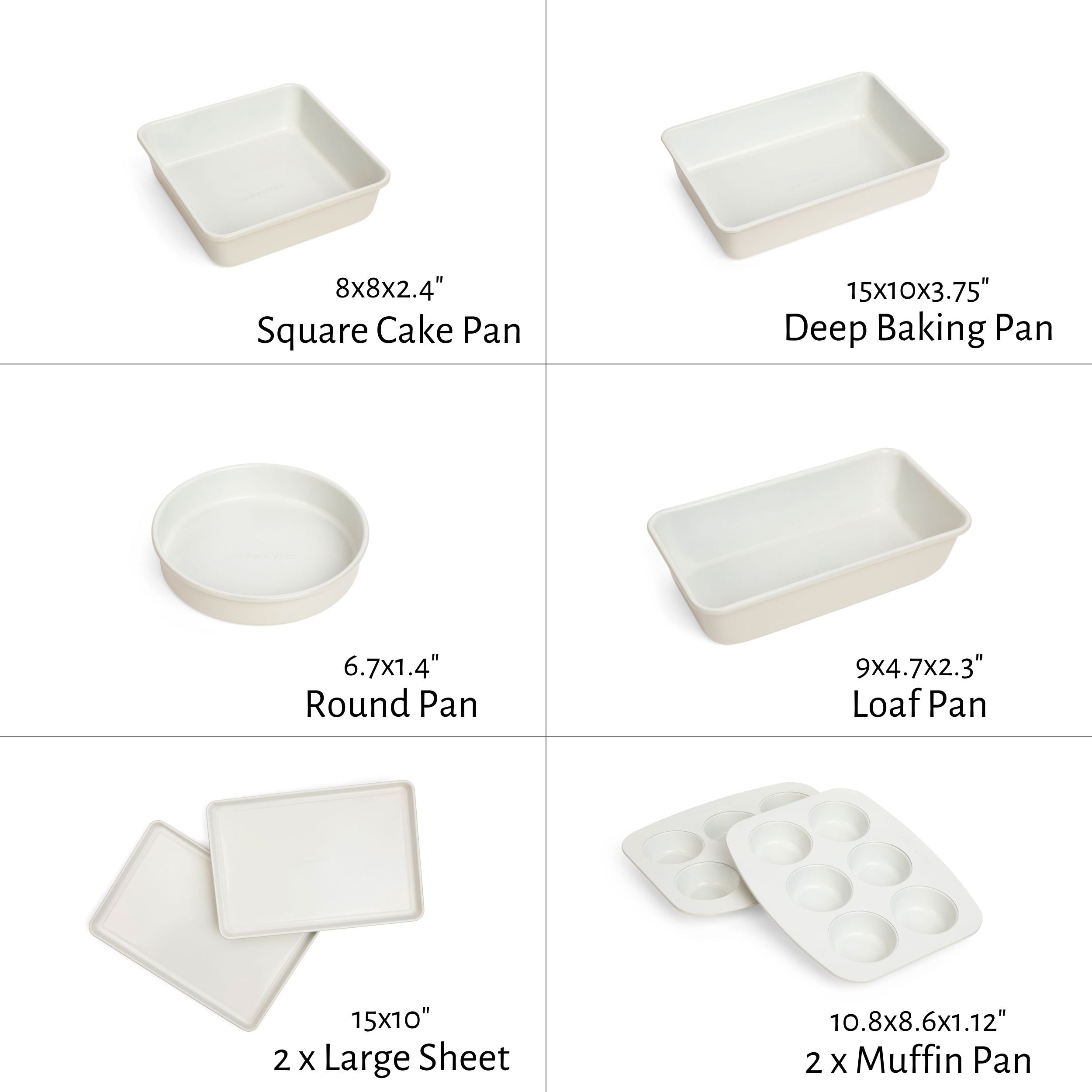 8-Piece Ceramic Bakeware Set – Larder and Vine