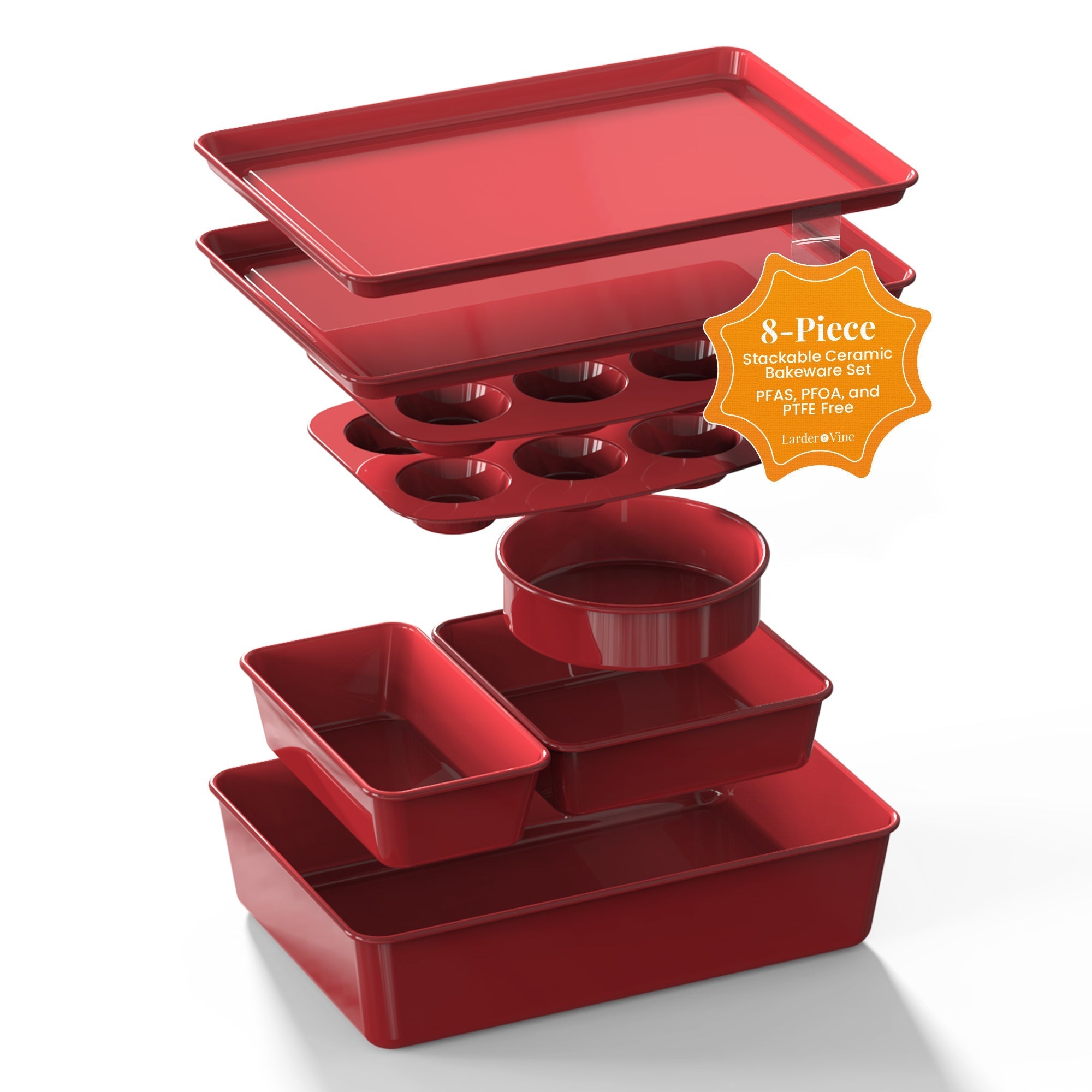 Stackable Ceramic Bakeware (8-Piece Set) – Larder and Vine