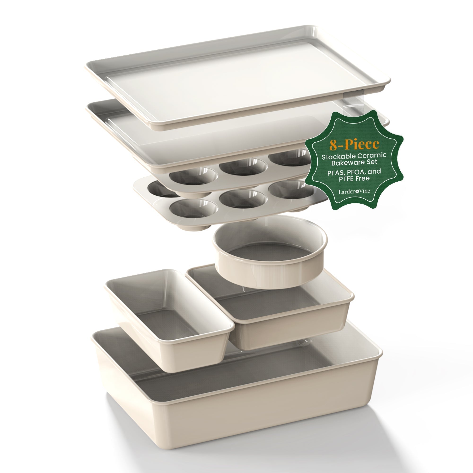 Stackable Ceramic Bakeware (8-Piece Set) – Larder and Vine