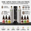 The APEX FIZZ Collection by FIZZIT: Elite Home Carbonation System Bundle | Includes Premium Soda Maker, Stainless Steel Bottle, Two 60L CO2 Cylinders, & 6 Zero-Sugar Flavor Drops (960 Cans Equivalent)