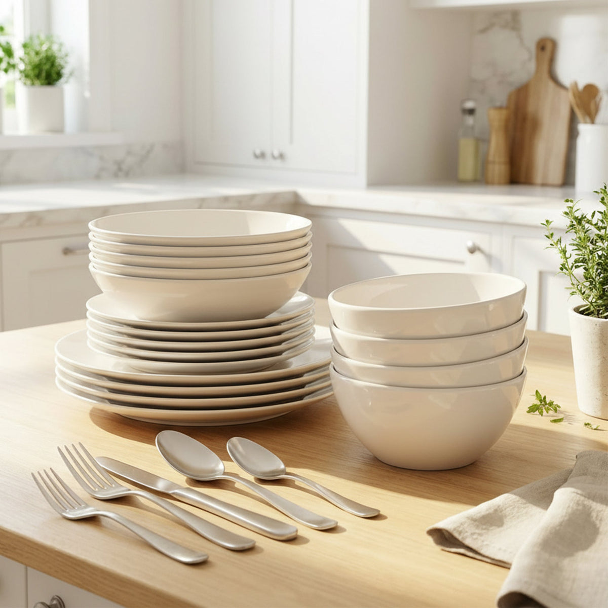 16-Piece Classic Stoneware Dinnerware Set Indigo