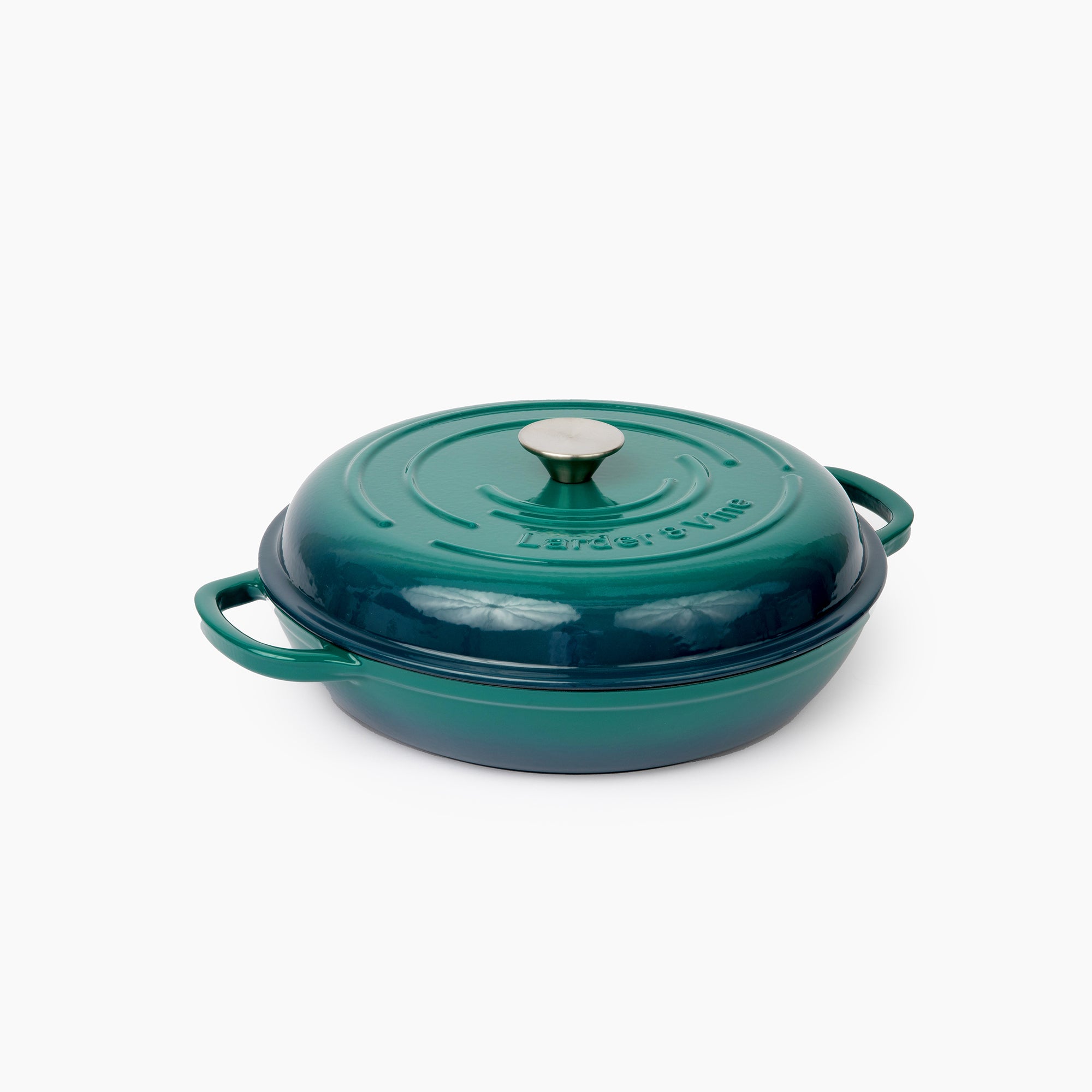 Le Creuset Enameled Cast Iron Traditional Braiser with Glass Lid | Oyster, 2 1/4 qt.